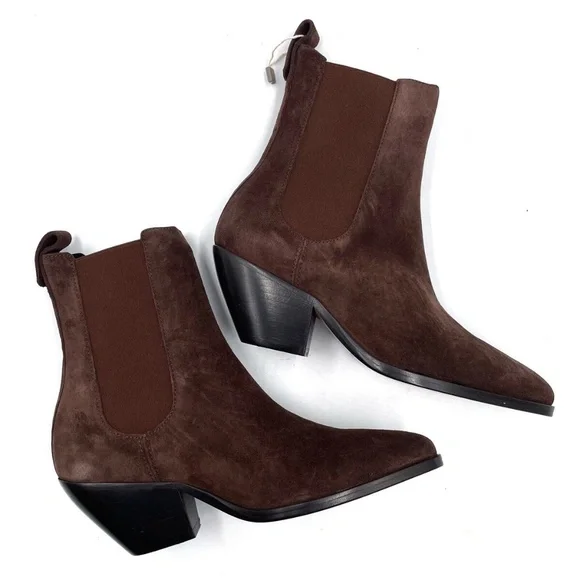 Sandro | Shoes | Marron Fonce Chelsea Boots Brown Suede 
